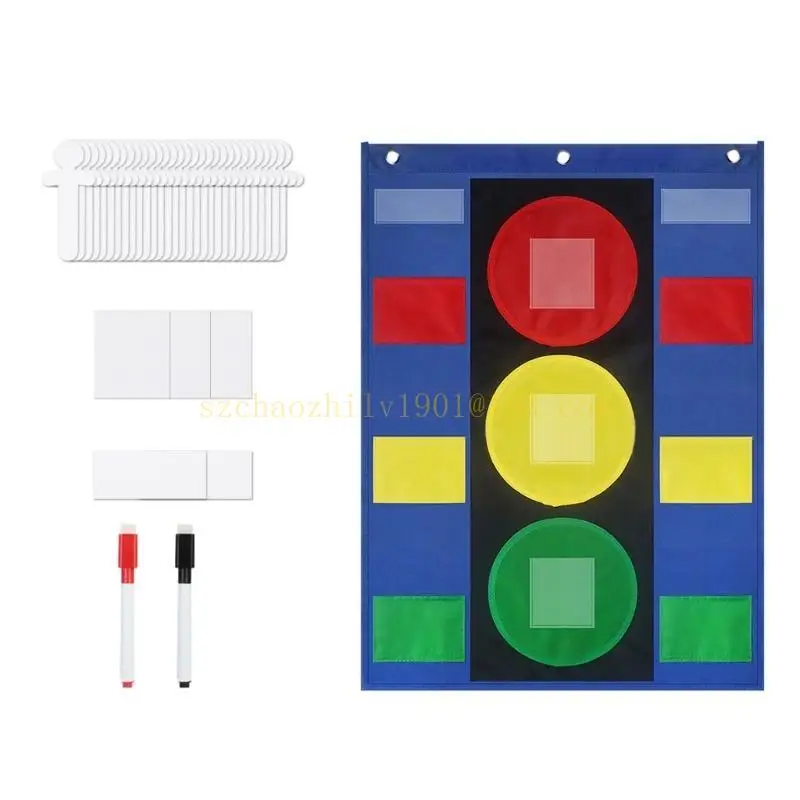 62KA Trẻ Biểu đồ hành vi Ngăn chặn Biểu đồ bỏ túi để quản lý lớp học, với 5 thẻ trống và gậy đồng tử