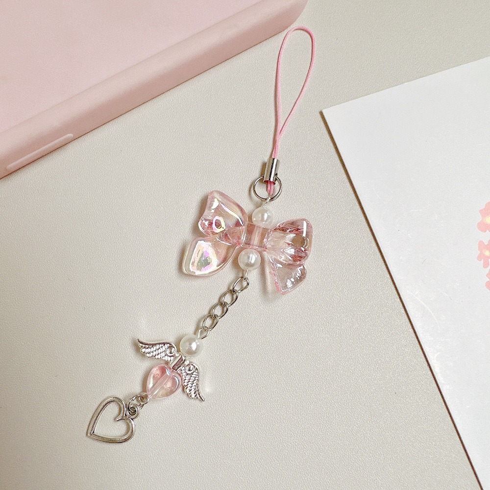 พวงกุญแจโทรศัพท์ 1 ชิ้น DYM สายคล้องโทรศัพท์ จี้โบว์สุดฮิต สายคล้องโทรศัพท์มือถือ สายคล้องกุญแจสาวหวาน สายคล้องโทรศัพท์มือถือ เครื่องประดับ ของขวัญ