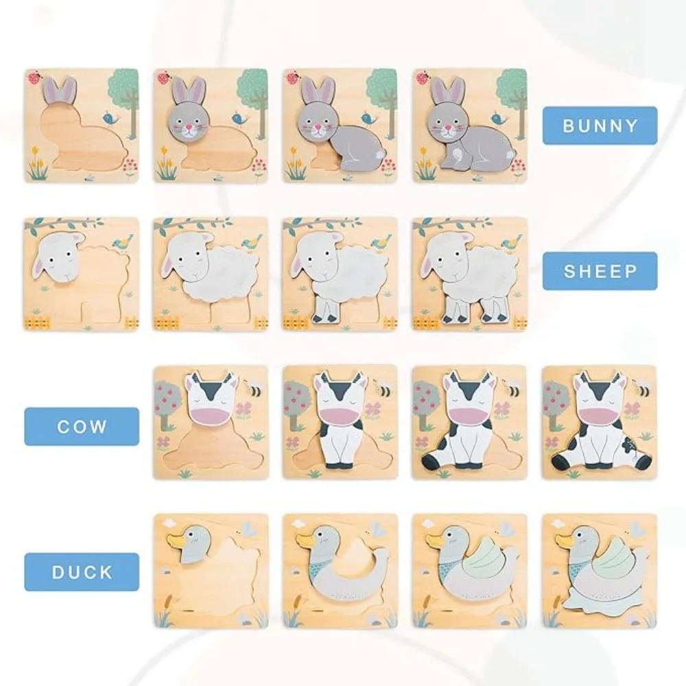 3d de madeira dos desenhos animados animais quebra-cabeças cognitivos para crianças quebra-cabeças de madeira brinquedos cores formas brinquedos educativos do bebê jogo