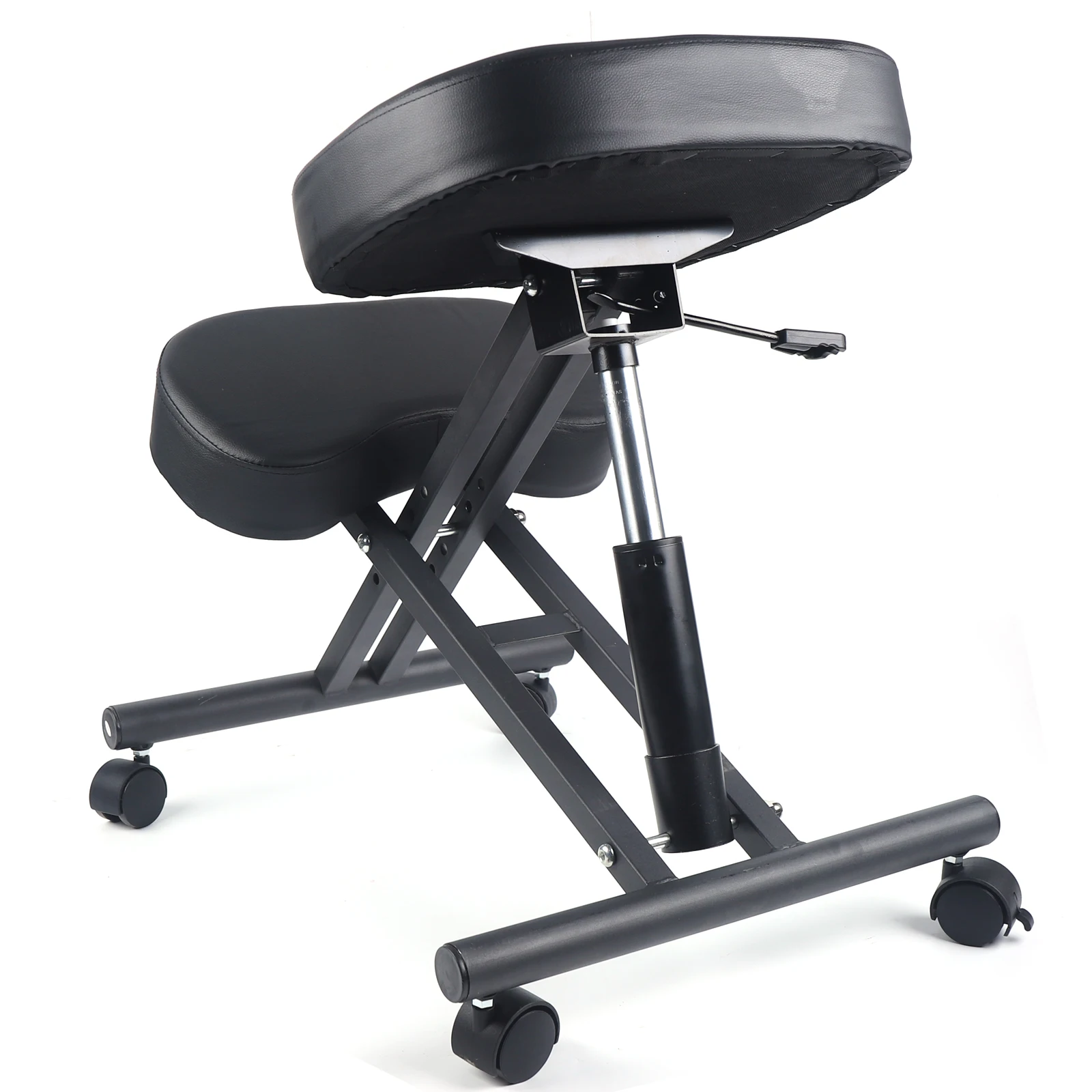 Sedia ergonomica regolabile per ginocchia: altezza pneumatica, riduce la rigidità, supporta fino a 250 libbre, design nero elegante per qualsiasi spazio