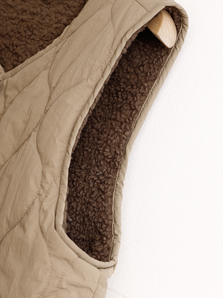 Chaleco Reversible de doble cara para mujer, chaqueta acolchada de terciopelo sin mangas, de algodón, a la moda, para otoño e invierno, 2024