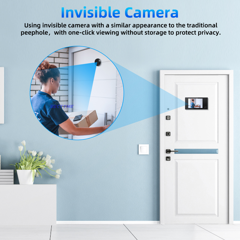 Sectyme-mirilla Digital de 3,5 pulgadas para el hogar, visor de mirilla de ángulo de 120 grados, timbre Visual de ojo de gato para exteriores