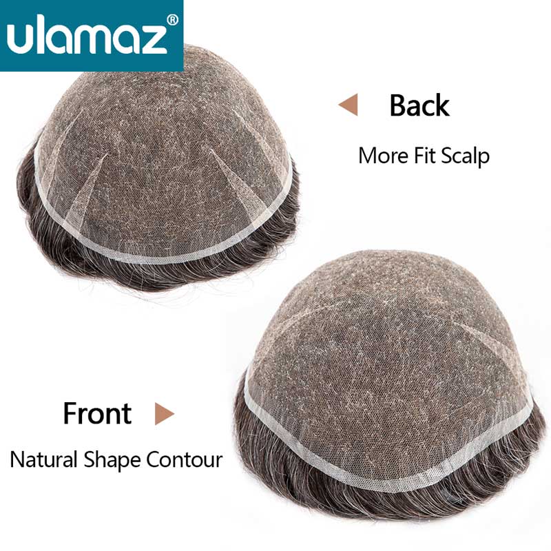 Premier Swiss Lace Toupee Ultra Delicate AIR-ลูกไม้ชายผมเทียม 80% ความหนาแน่นวิกผมลูกไม้เต็มรูปแบบผมระบบหน่วยวิกผมบุรุษ