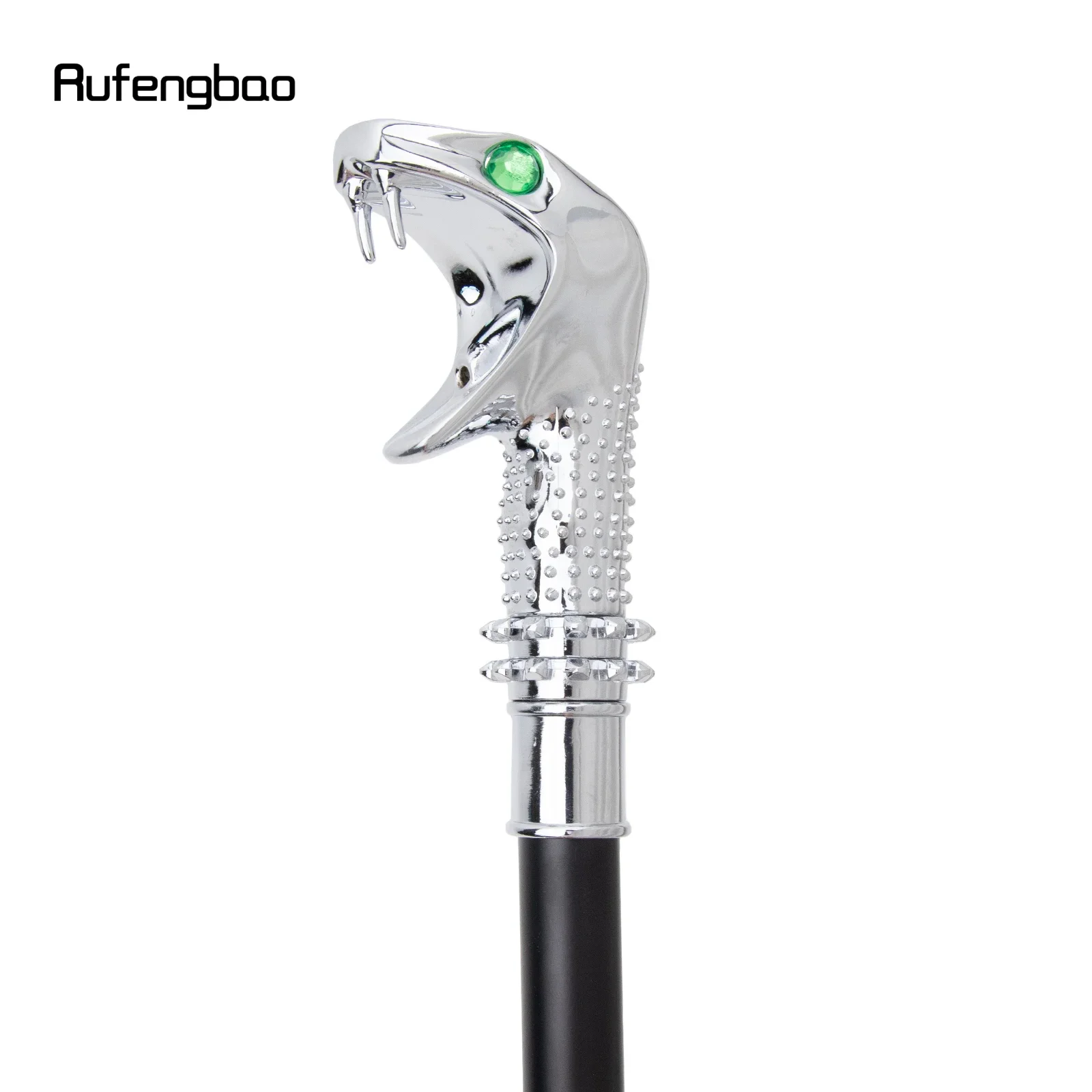 สีขาวหรูหรางู Cobra ตาสีเขียวแฟชั่นเดิน Stick Party ตกแต่งเดิน Cane Elegant Crosier ลูกบิดเดิน Stick 92 ซม
