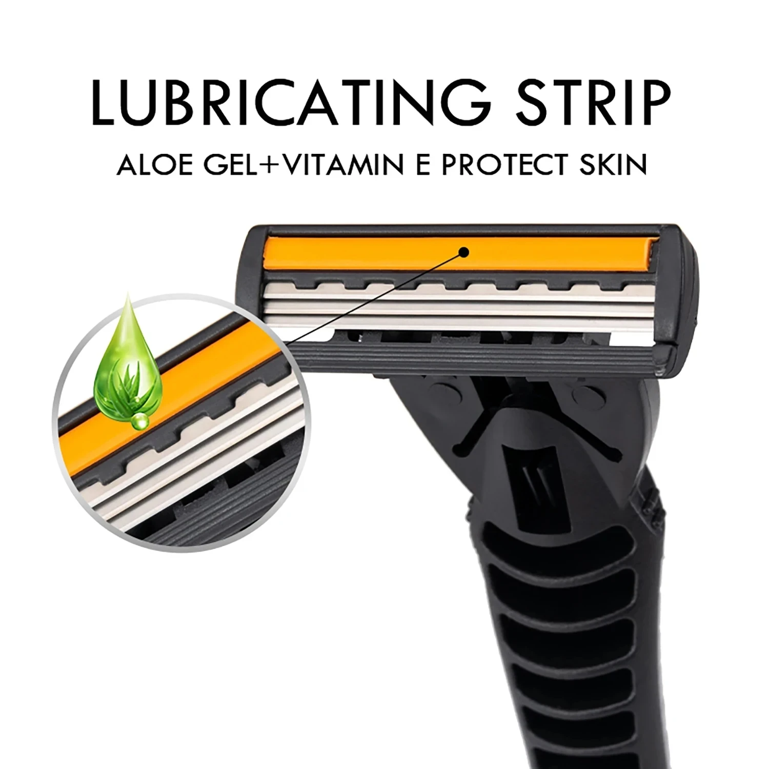 Maquinilla de afeitar para hombre con hoja de acero inoxidable de 3 capas, lavable para viajes, para el hogar, afeitadora Manual, para el cuidado diario de la cara