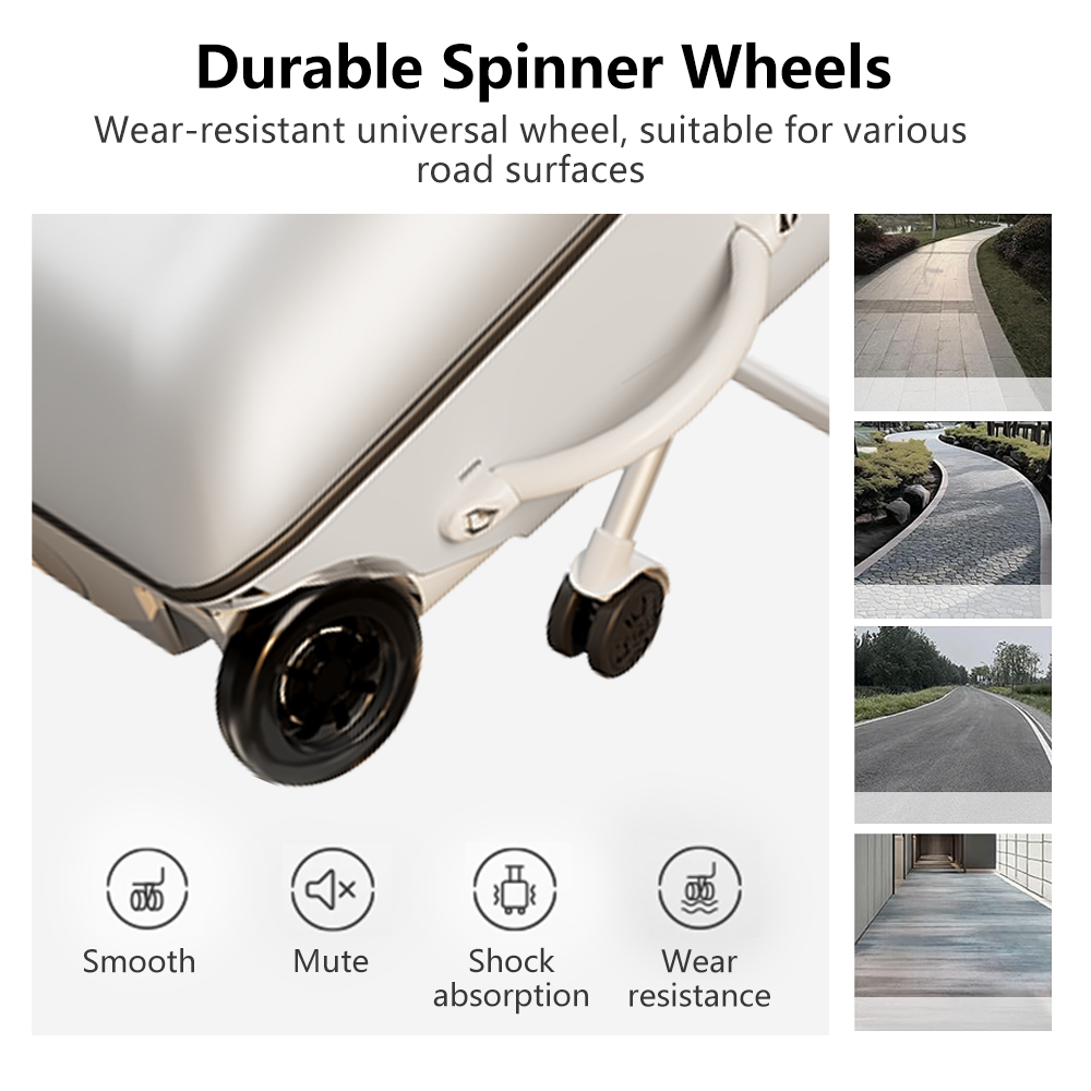 Crianças portáteis podem sentar e andar em bagagem, bagagem de mão, mala de carrinho preguiçosa 360 °   rodas duplas giratórias