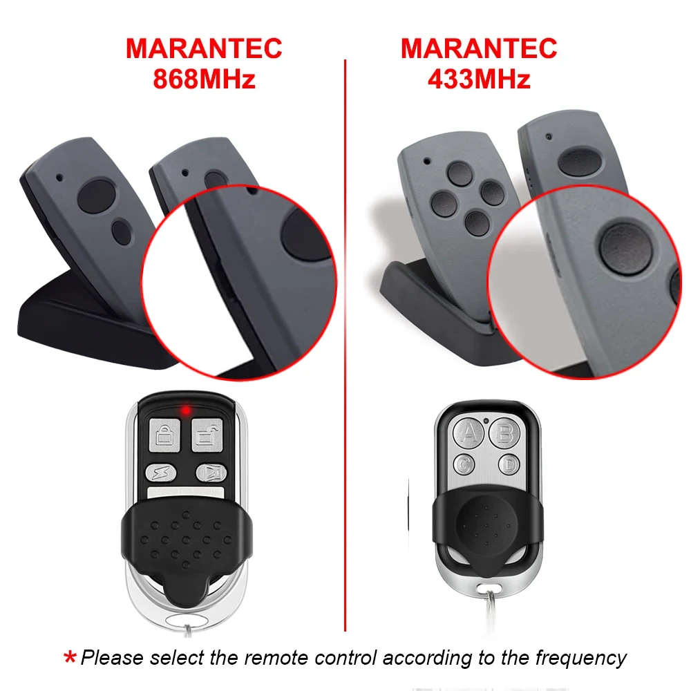 Clone Garage Door Remote Marantec 868 MHz / 433MHz For Digital D302 D304 D313 433 D323 D382 D384 131 868 Command 211 212 214 221