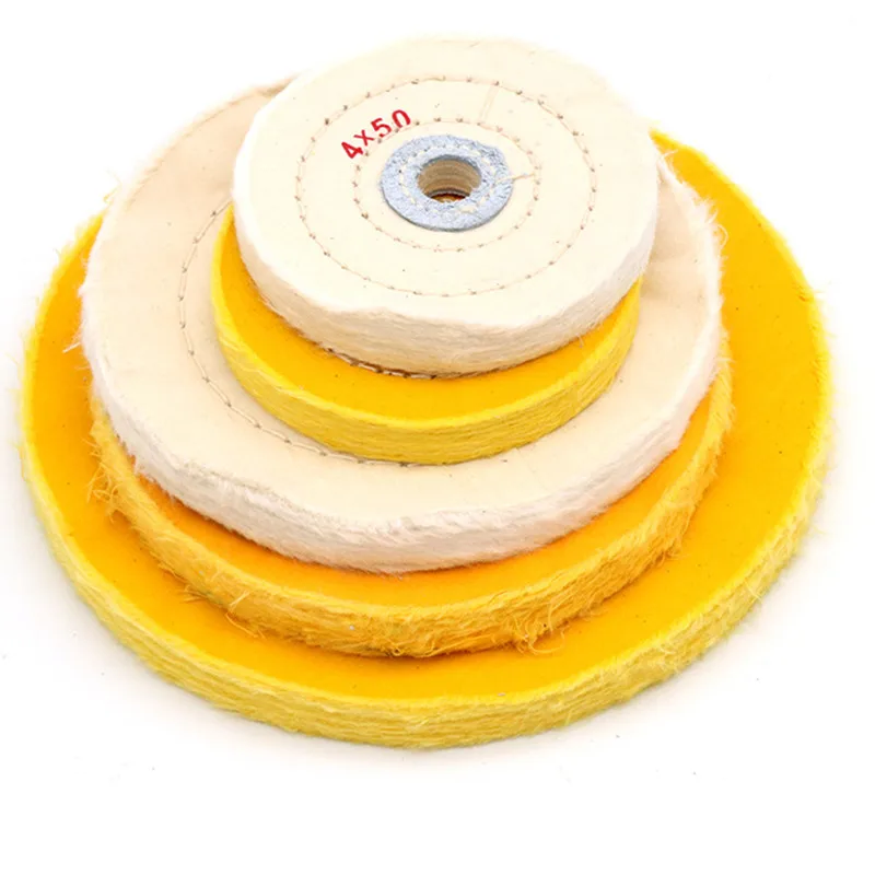 75mm- 200mm Ruota per lucidatura Ruota per lucidatura in tessuto Oro Argento Gioielli Specchio Tampone per lucidatura per smerigliatrice da banco Accessori per utensili elettrici