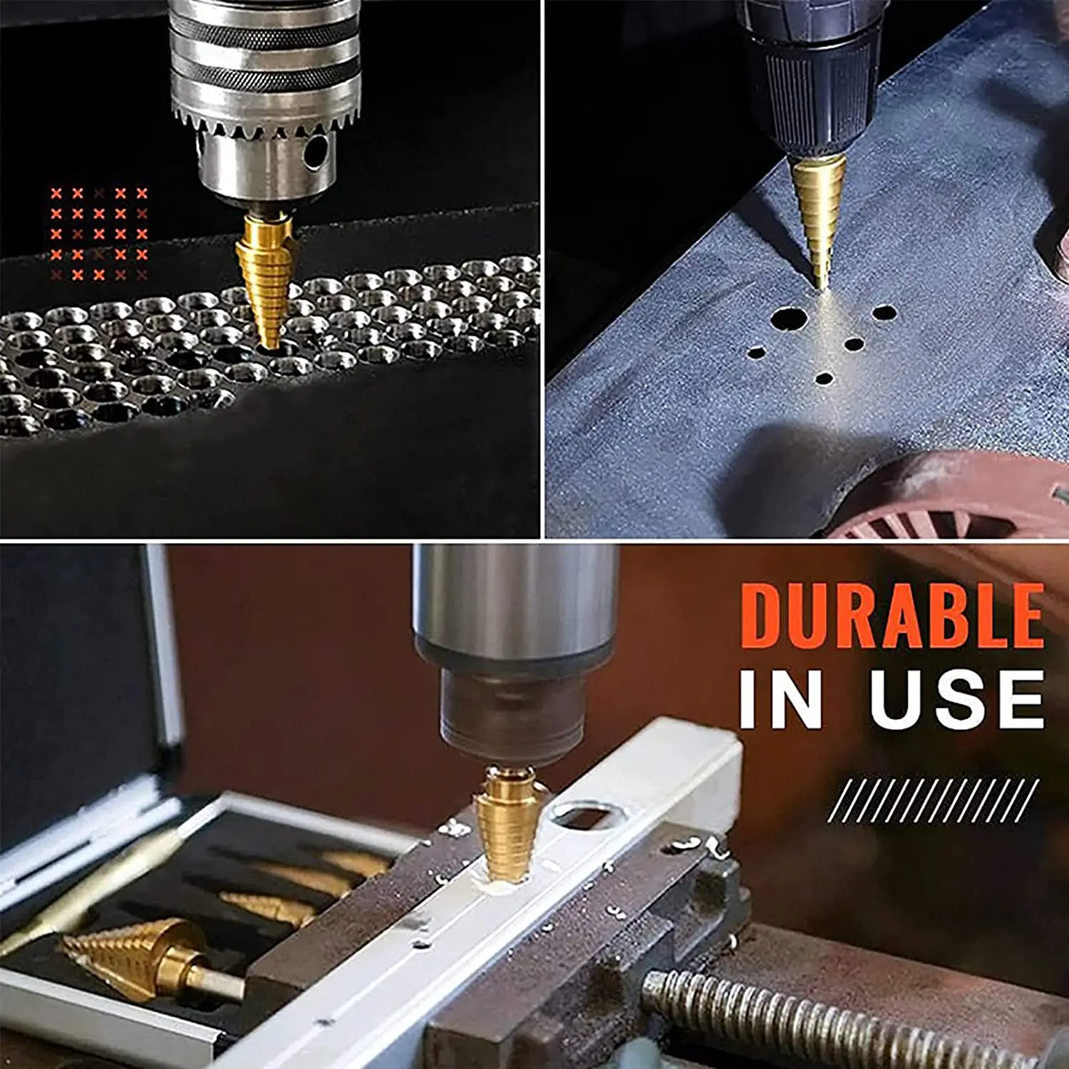 6Pcs Step Drill Bit Saw Drill Bit Set Titanium Milling Cutter 4-12 4-20 4-32mm 3 6 8mm For Woodworking Metal Core Hole Opener