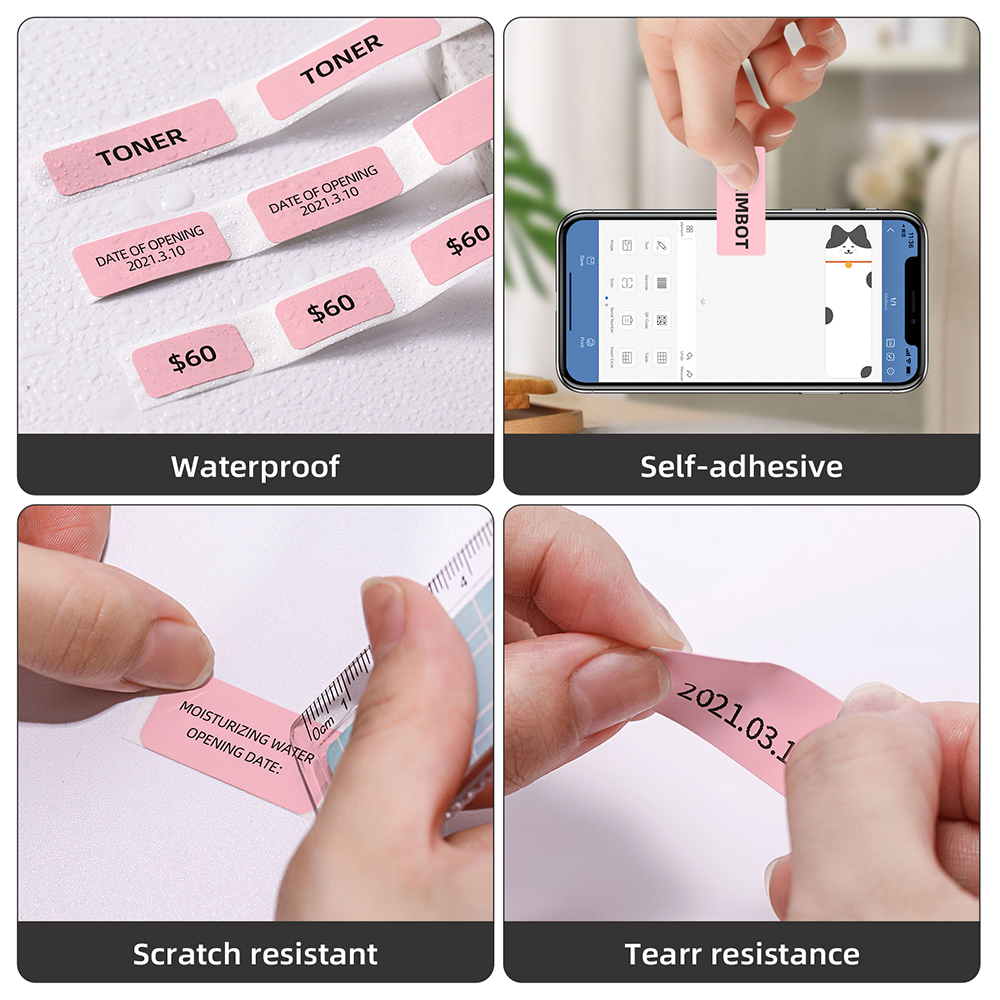 3 Rollen farbiges Thermo-Etikettenpapier, selbstklebender Aufkleber für Niimbot D11 D110 D101 H1S Home-Office-Drucker