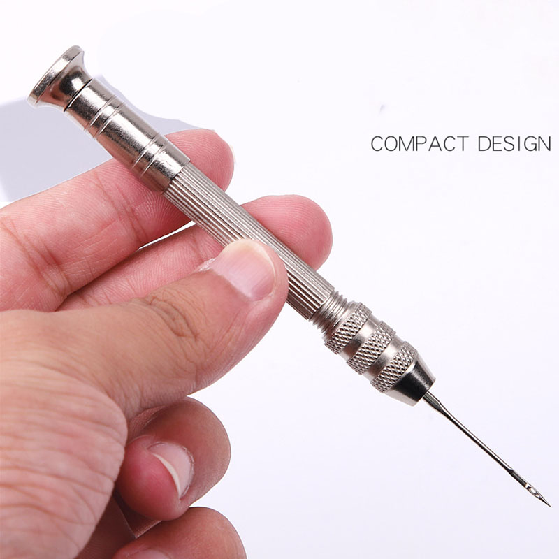 革縫製千枚通しセット交換可能な多機能靴修理ツールキットパンチステッチ針 DIY 縫製レザークラフト