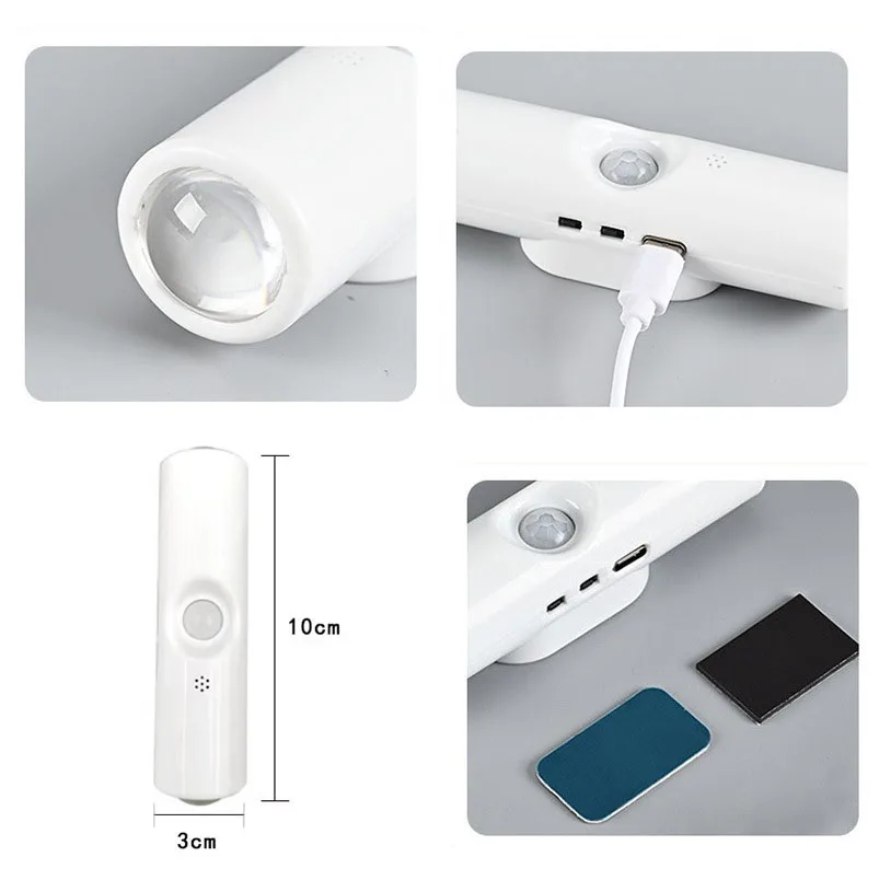Inteligente rgb gradiente luz noturna sensor de movimento magnético recarregável lâmpada parede para o quarto banheiro armário jardim decoração casa
