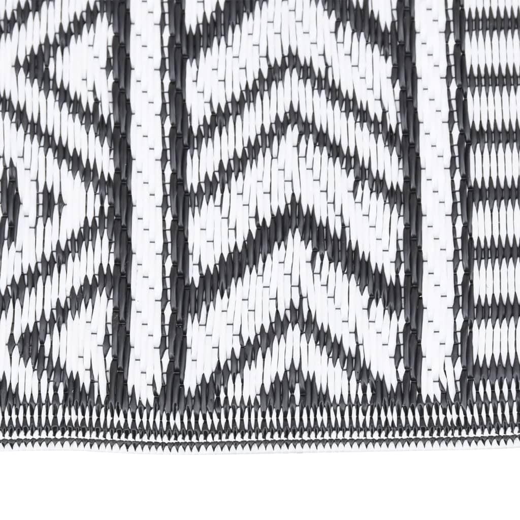 80x150 cm Black Outdoor Rug - Durable PP Material for Patio & Garden Décor