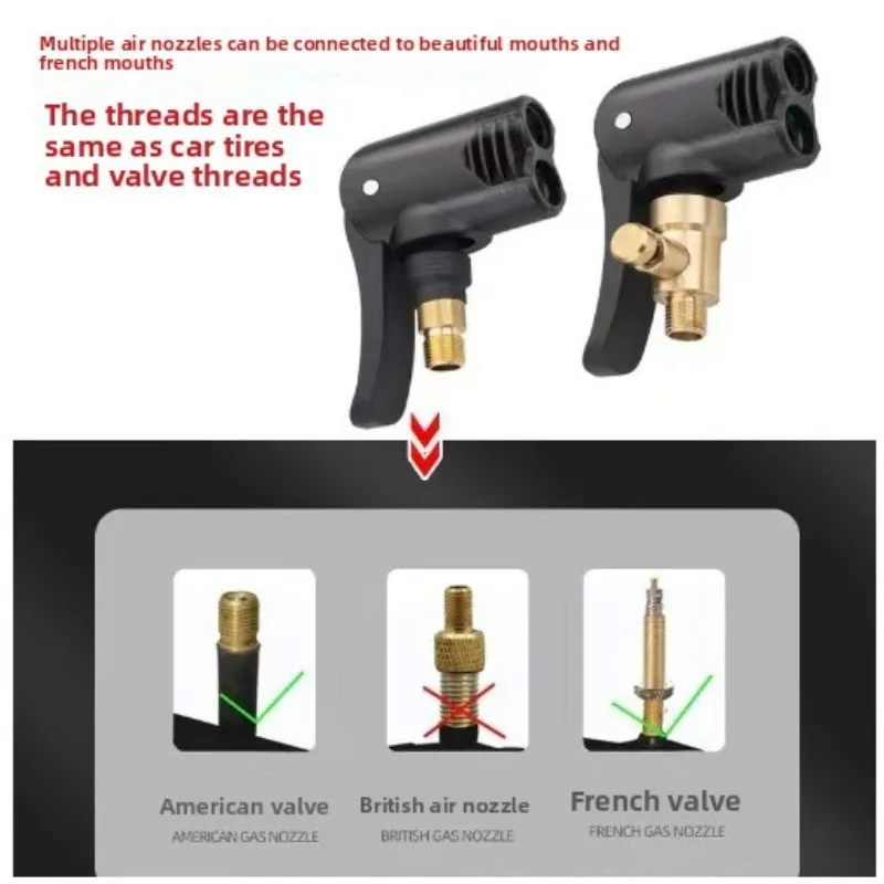 2-em-1 bomba de bicicleta bico mangueira adaptador bomba inflável moto ar chuck inflator válvula conector adaptador acessórios automóveis
