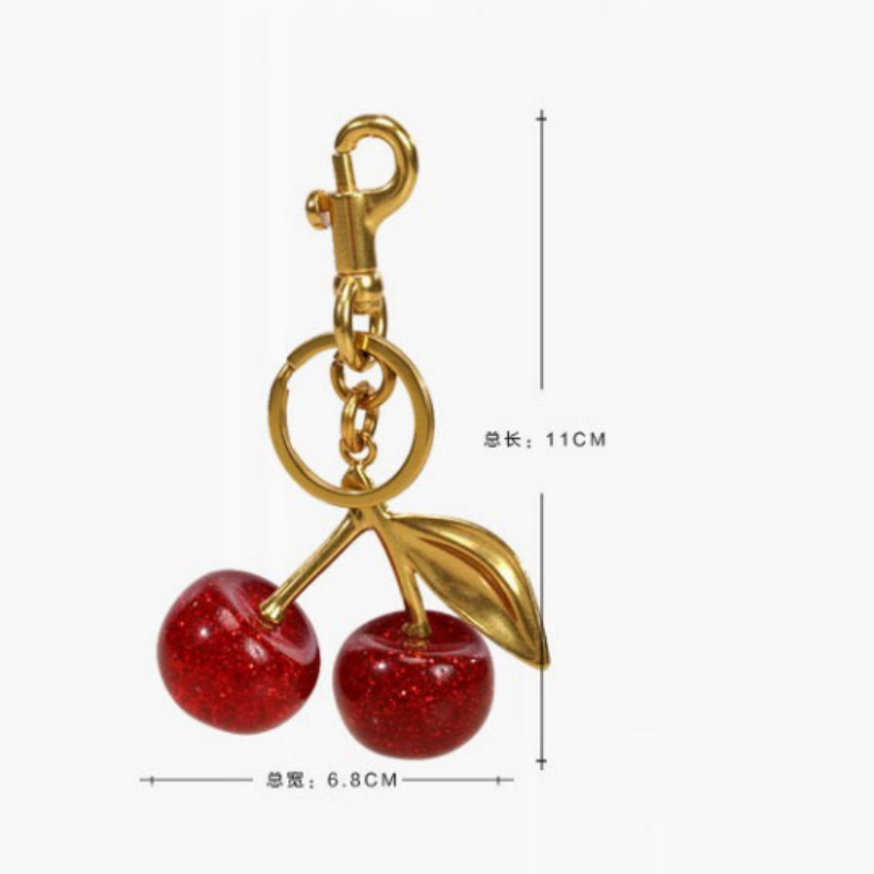 Trendy Cherry Bag Charm Women's Bag Accessories Or Keychain Pendant Cherry Adornment Individualized Handbag Decoration