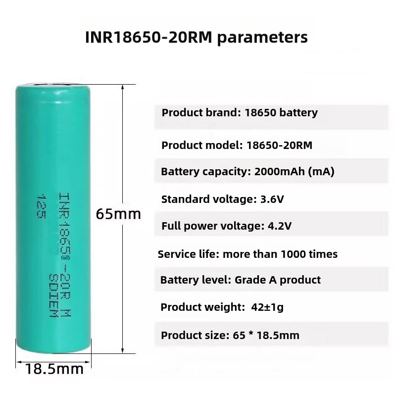 Новый 100% оригинальный литиевый аккумулятор 18650, 3,7 В, 2000 мАч, 18650, подходит для аккумулятора фонарика GTL Evrefire