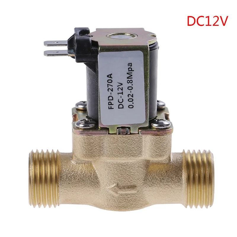 1ชิ้นG1/2 ''ทองเหลืองไฟฟ้าโซลินอยวาล์วDC 12โวลต์24โวลต์AC220vสําหรับเครื่องทําน้ําอุ่นพลังงานแสงอาทิตย์