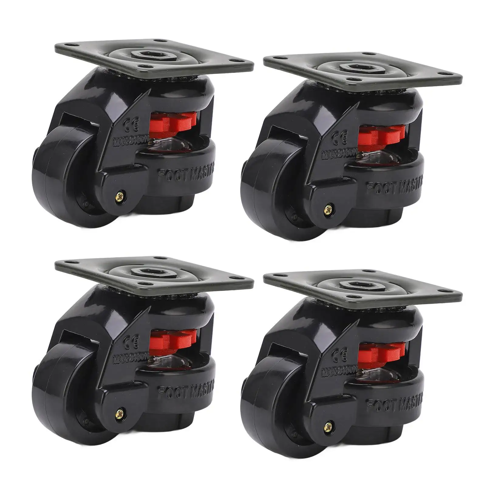 4pcs Level Adjustment Caster GD‑60F Heavy Duty Industrial Roller Wheel Leveling Caster Wheels Industrial Roller Wheel