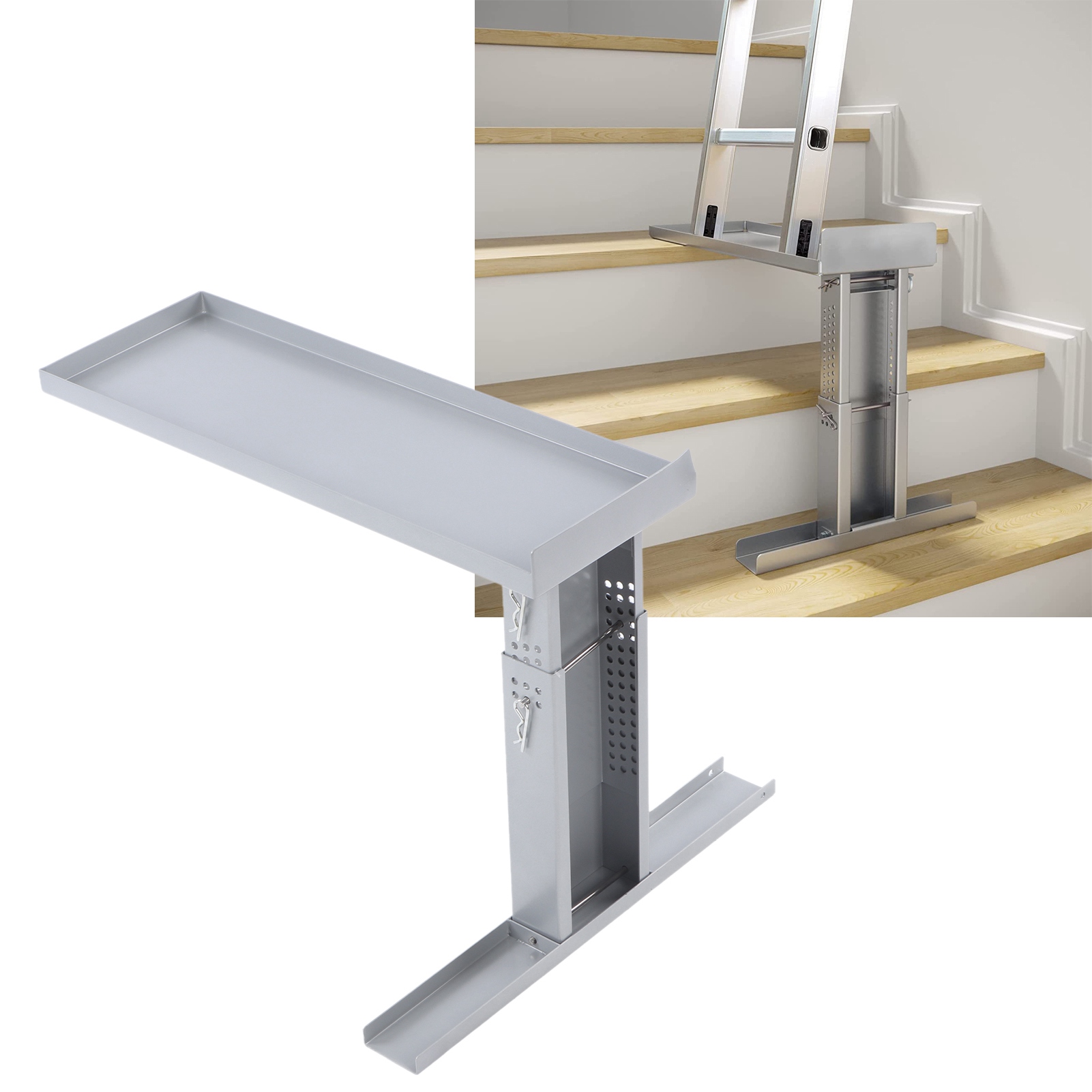 Ladder Support Stand Foldable Design Corrosion Resistance Non Slip Folding Ladder Extender for Indoor Outdoor 2 Foot Ladders