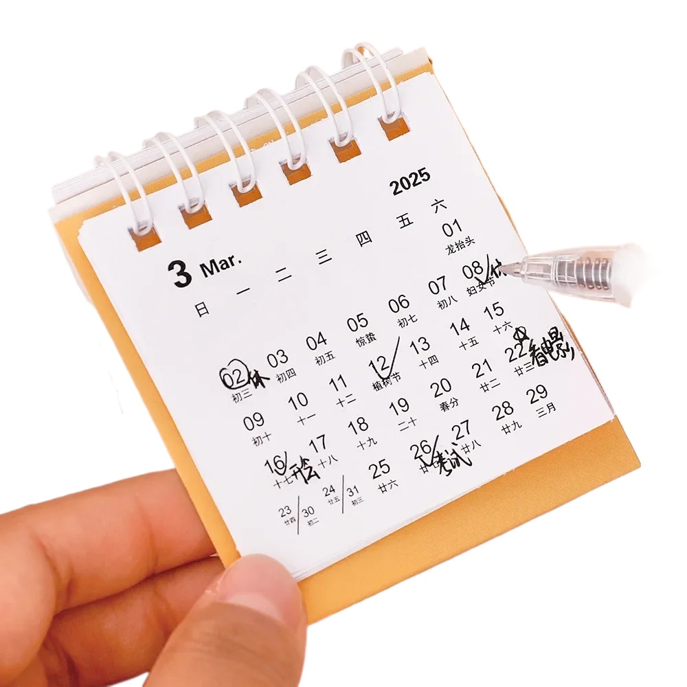 Capybara-Cartoon-Kalender, einfacher Schreibtisch, erfrischend, Mini-Desktop-Notiz, Spulenkalender, Buch, Büro, Schulbedarf, Weihnachtsgeschenk