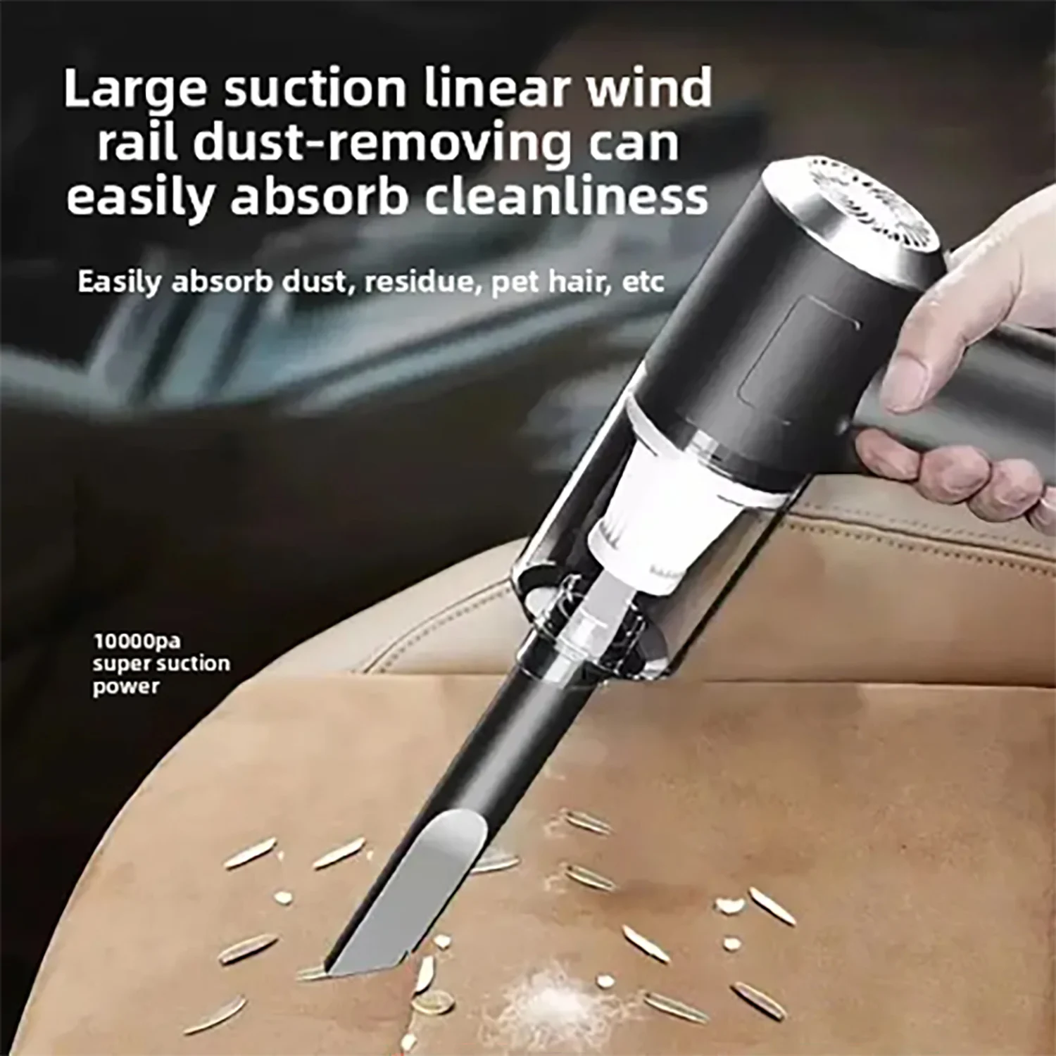 Aspirador de pó para carro, sem fio, multifuncional, portátil, recarregável, alta potência, esfregão de cedro