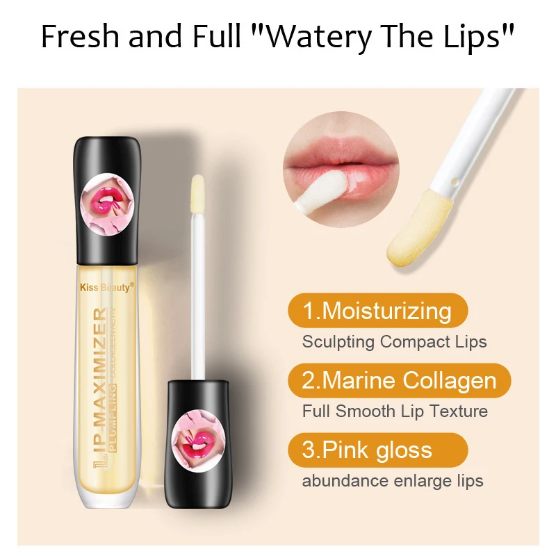 Suero labial voluminizador rápido, brillo de aceite labial Sexy, aumenta la elasticidad de los labios, Reduce las líneas finas, ilumina, hidrata el cuidado de los labios