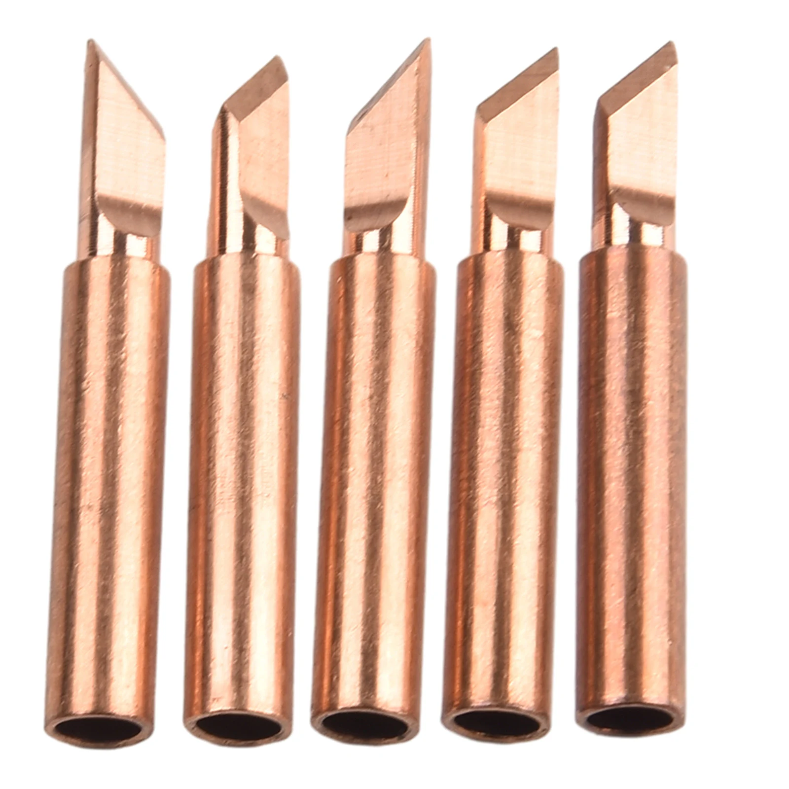 Punta de soldador de cobre puro, juego de cabezales de pistola para soldar 900M-T, herramienta de boquilla de punta de soldadura, cabezales de soldadura, 5 uds.