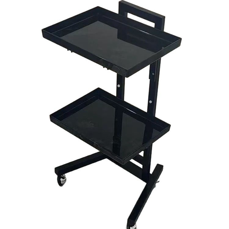 Stainless steel hair salon trolley folding perm trolley movable shelves beauty salon tool trolley storage racks