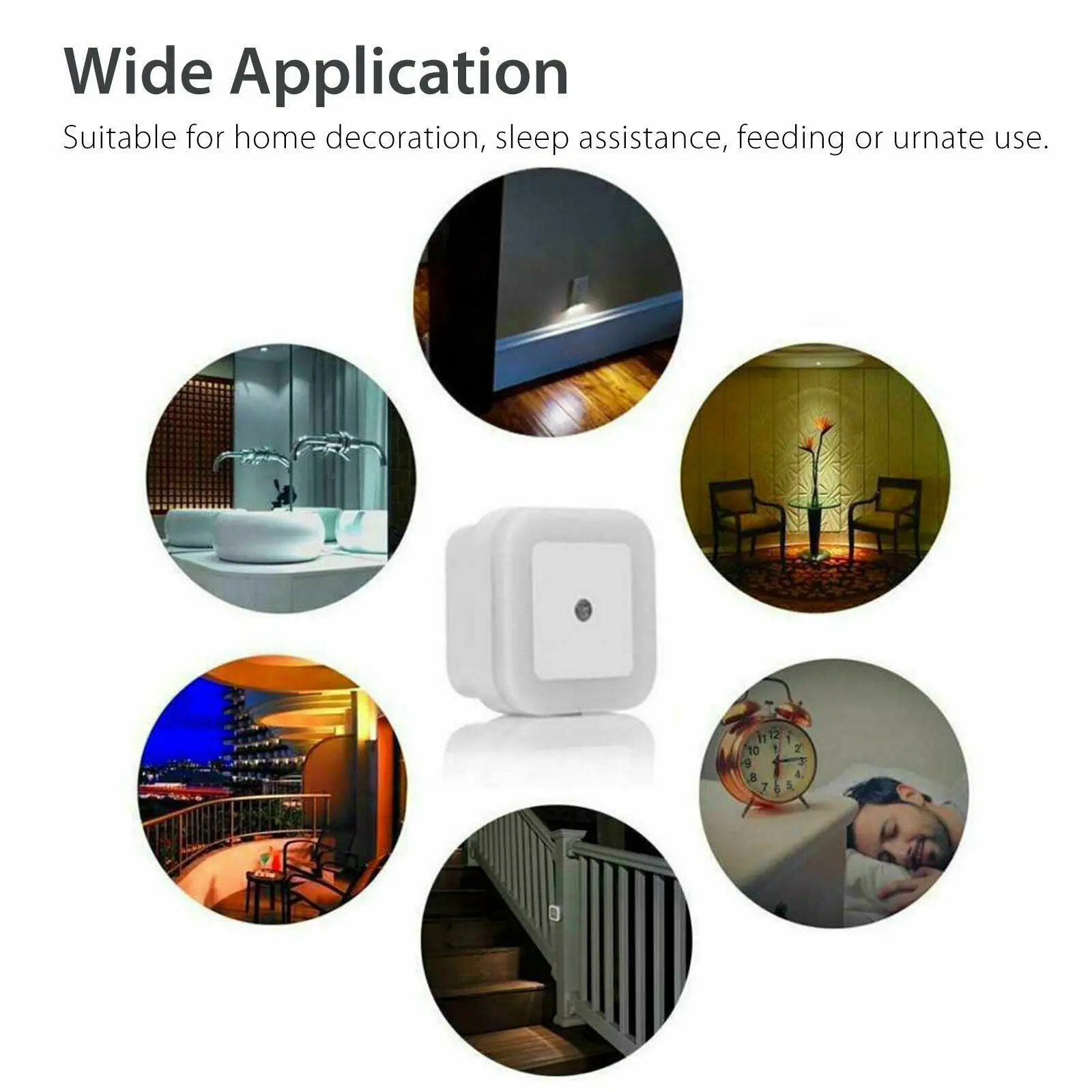 Lichtsensor Mini niedliche Wandstecker in LED Nachtlichter Auto Sensor Nachttischlampe für Schlafzimmer Kinderzimmer Flur Korridor Treppe