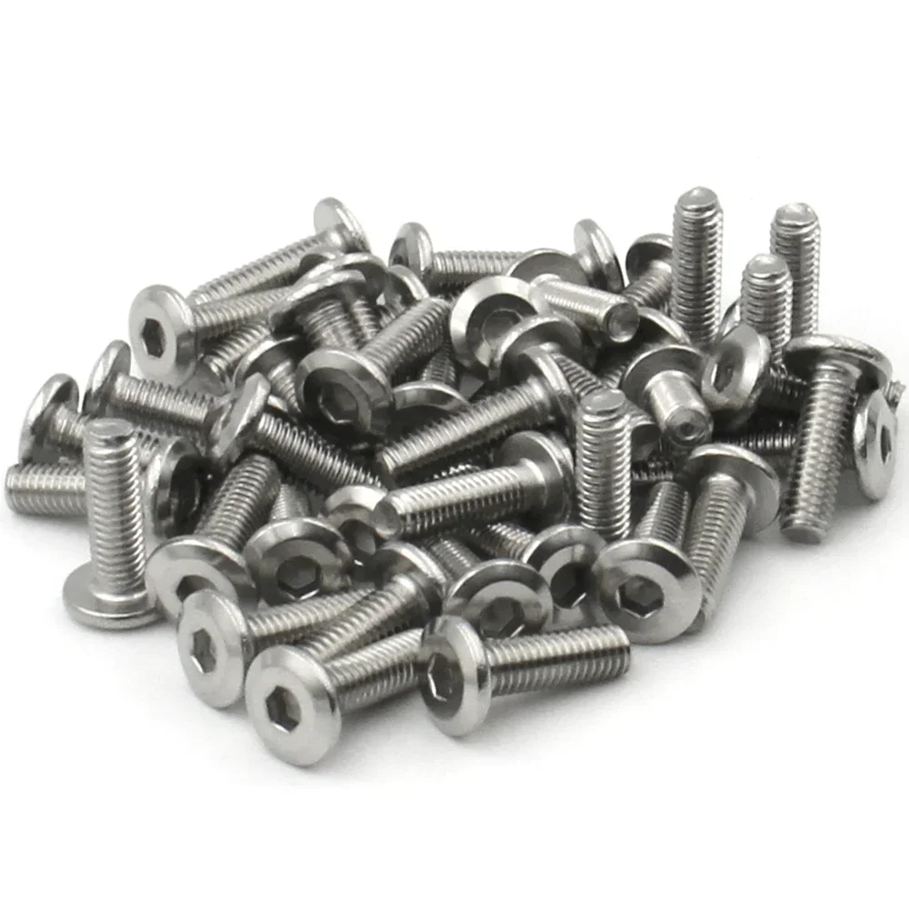50 / 10 / 5 M3 M4 M5 M6 M8 304 Stainless Steel Flat Hex Hexagon Large Furniture Socket Rivet Screw Joint Connect Allen Head Bolt