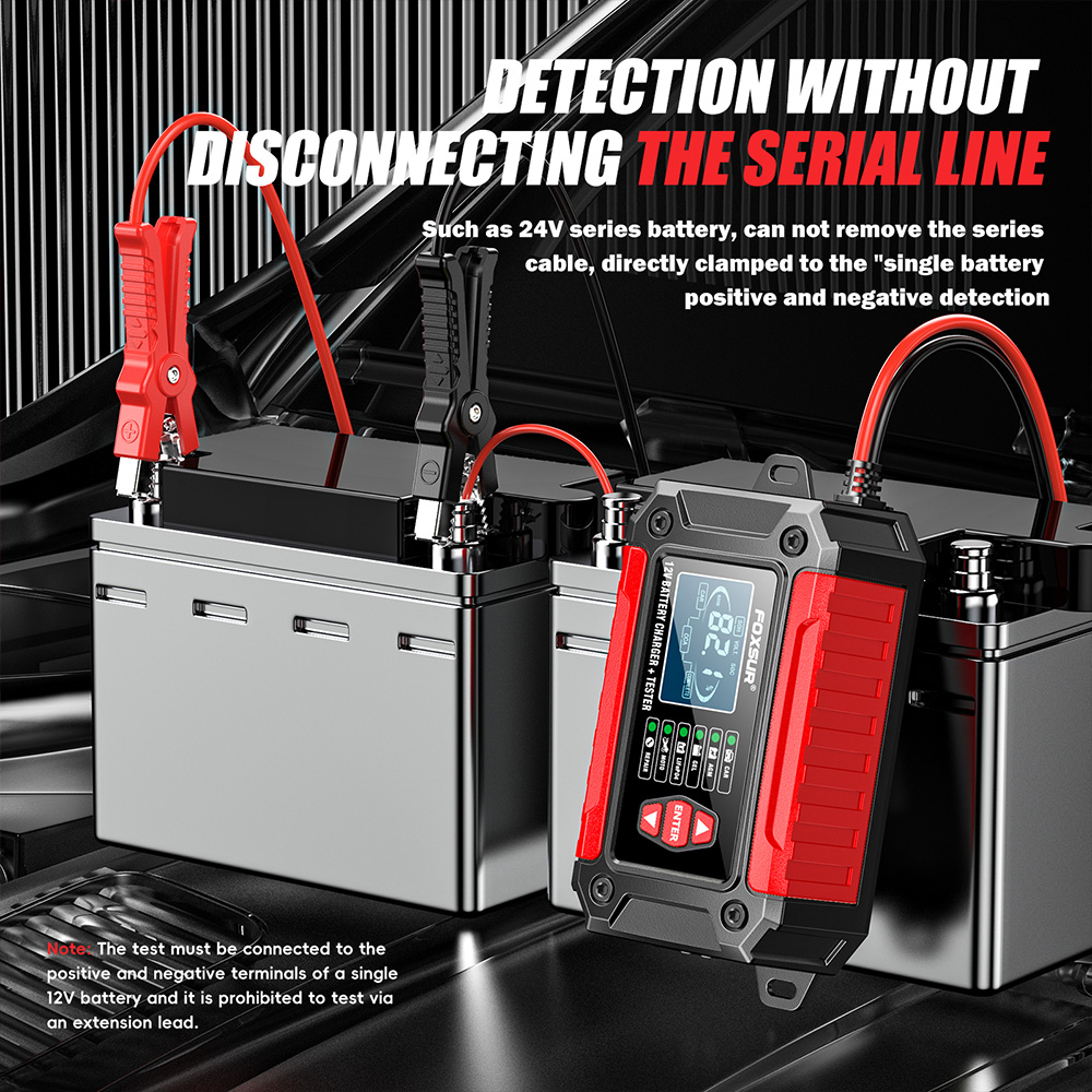 2-in-1 oplaaddetector alles-in-één 12V auto motorfiets loodzuur lithium-ijzer acculader