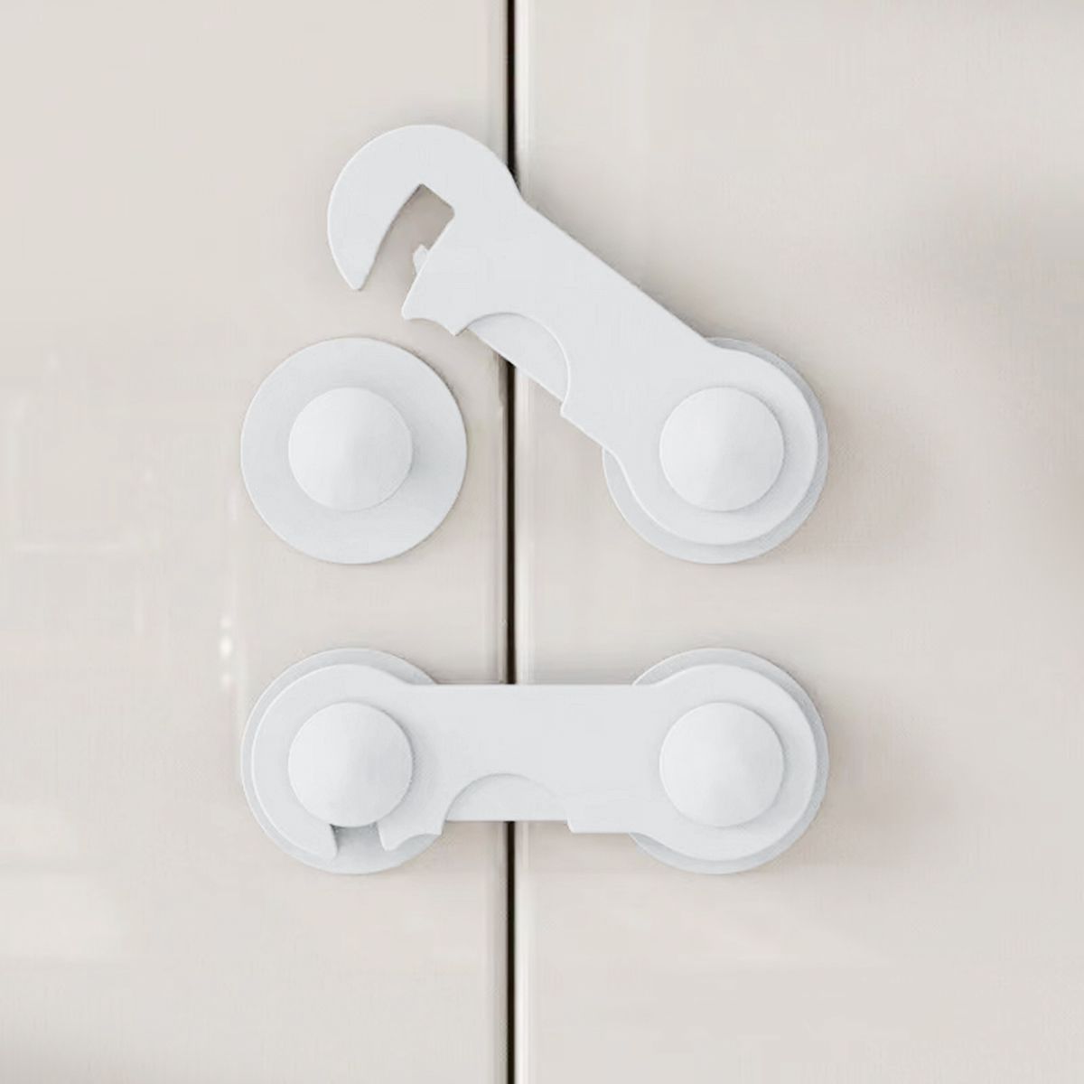 Multi-Function Security Protection ล็อคเด็กความปลอดภัยตู้ลิ้นชักประตูหัวเข็มขัดบ้านสีขาวห้องน้ําตู้เย็นล็อค 3 pcs/5 pcs