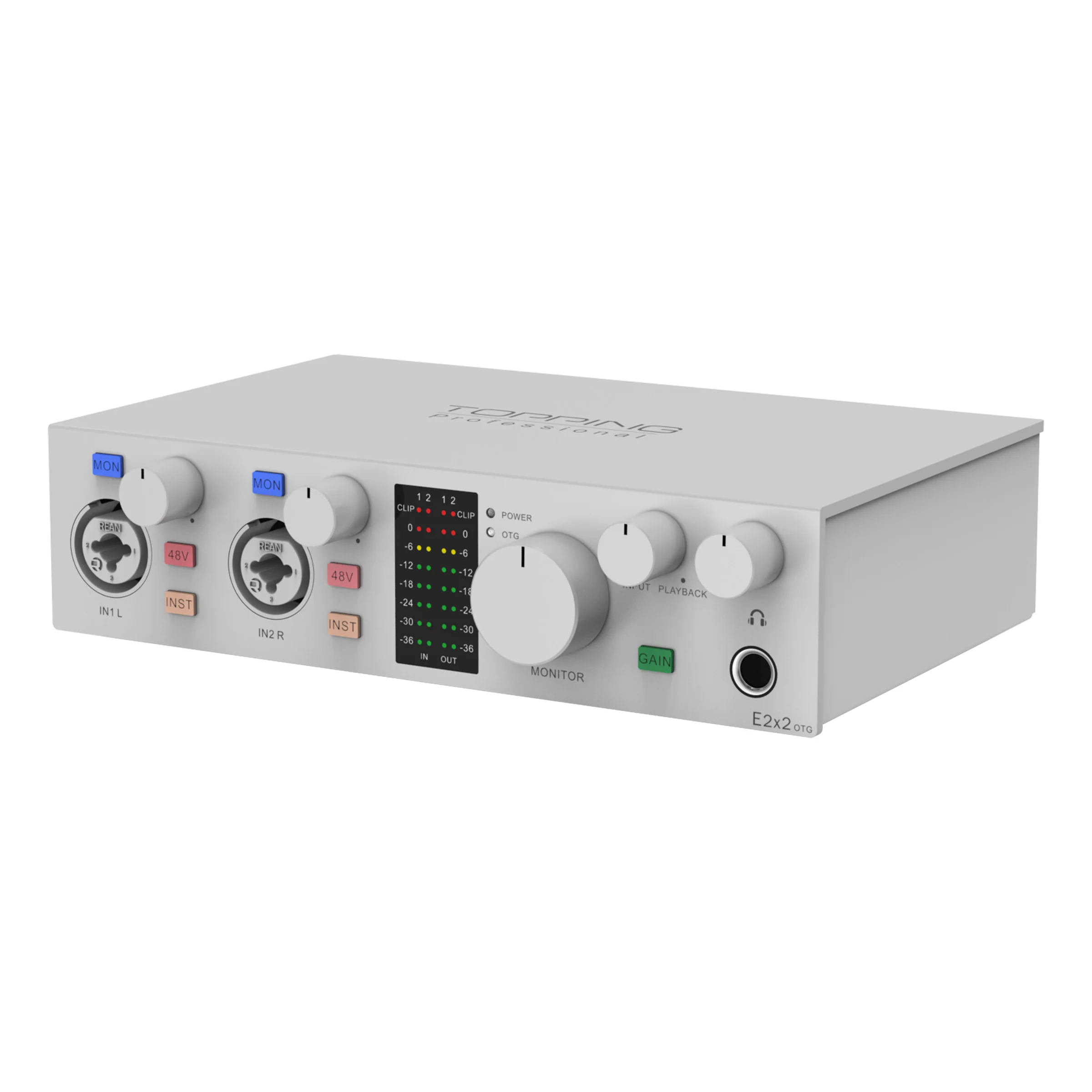 NEW TOPPING E2x2 OTG Professional audio interface 2 in 2 out sound card 8 DAW and 6 LoopBack channels SPDIF output expansion