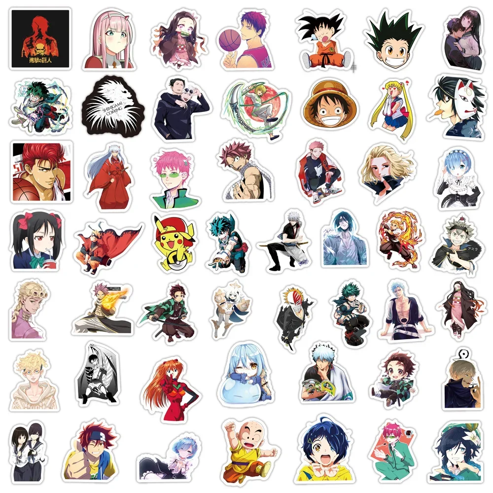 50/100Pcs ผสมอะนิเมะสติกเกอร์การ์ตูนสติกเกอร์แล็ปท็อปรถจักรยานยนต์กระเป๋าโทรศัพท์สติกเกอร์กันน้ําสําหรับของเล่นเด็ก