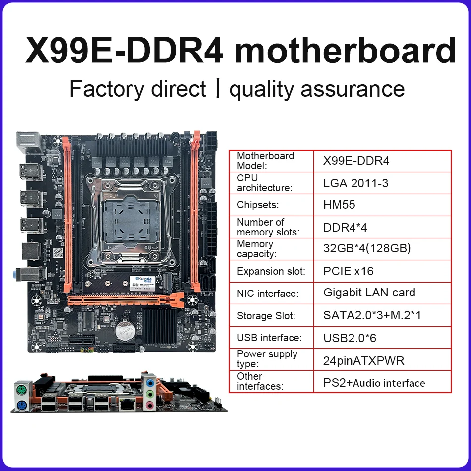 ENVINDA X99 Gaming Motherboard M.2 NVME Dual Channel DDR4 Speicher Unterstützung Xeon E5 V3 V4 LGA 2011-3 CPU Prozessor
