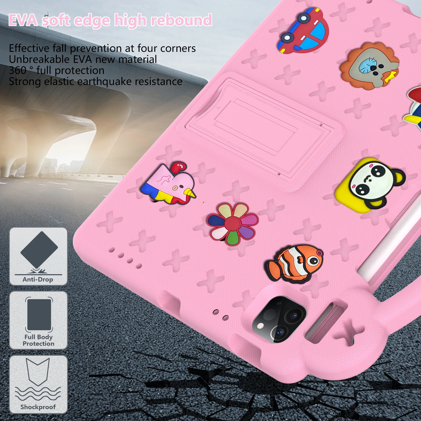 Chống Sốc EVA Trẻ Em An Toàn Cho IPad 10 10th 2022 10.9 Inch Dành Cho IPad Air 4 5 Pro 11 2018 2020 2021 Có Tay Giá Đỡ