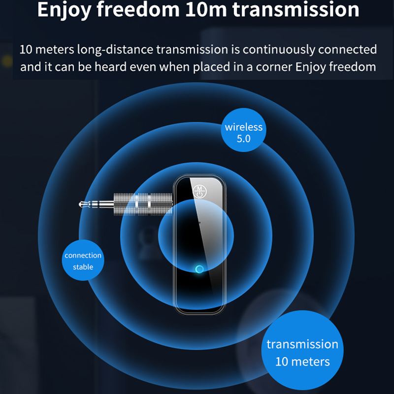 New Bluetooth 5.3 Transmitter Receiver 2 in1 Wireless Adapter 3.5mm Audio AUX Adapter For Car Audio Music Aux Handsfree Headset