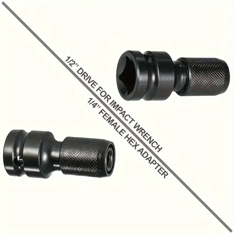 Adaptador de mandril convertidor de adaptador de enchufe hembra hexagonal de 1/4 a unidad cuadrada de liberación rápida de 1/2 pulgadas para llave de impacto y trinquete