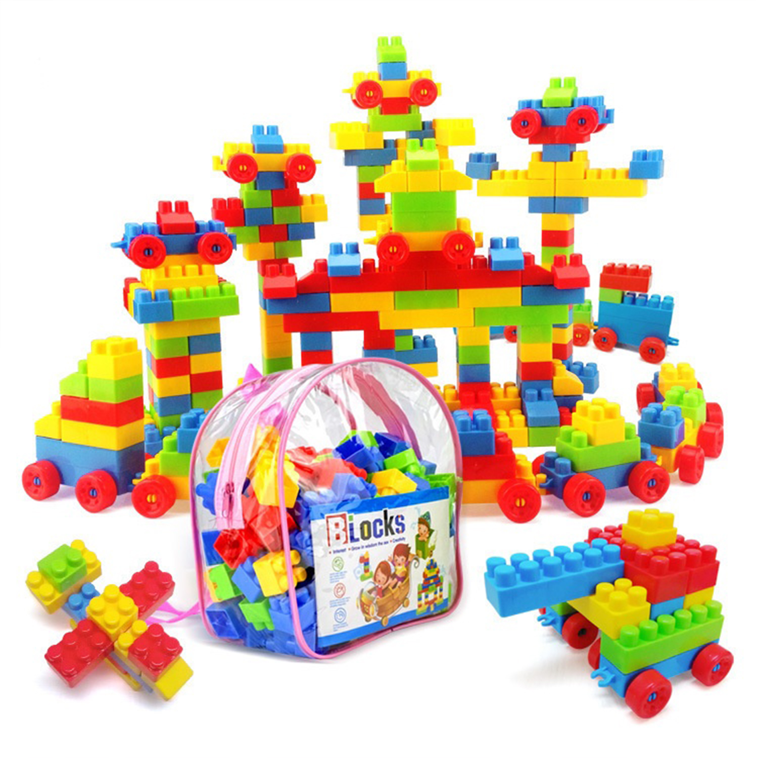 130 pièces/grandes particules de jouets de blocs de construction/jouets assemblés/jouets éducatifs de la petite enfance/forme plus assemblée