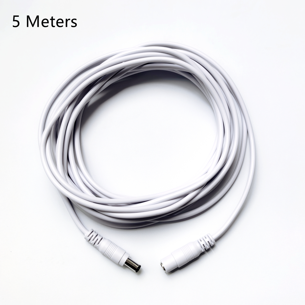 Cabo de extensão dc 3m 5m 10m 20m 30m 5.5x2.1mm plugue fêmea para macho para 12v 5v 24v cabo adaptador de alimentação casa cctv câmera tira led