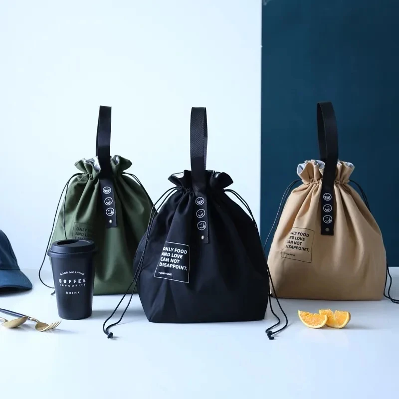 Bolsa de almuerzo de lona Bento Box, bolso de mano al aire libre, contenedor portátil para Picnic, cena, escuela, mantenimiento fresco, almacenamiento de alimentos, accesorios de mano