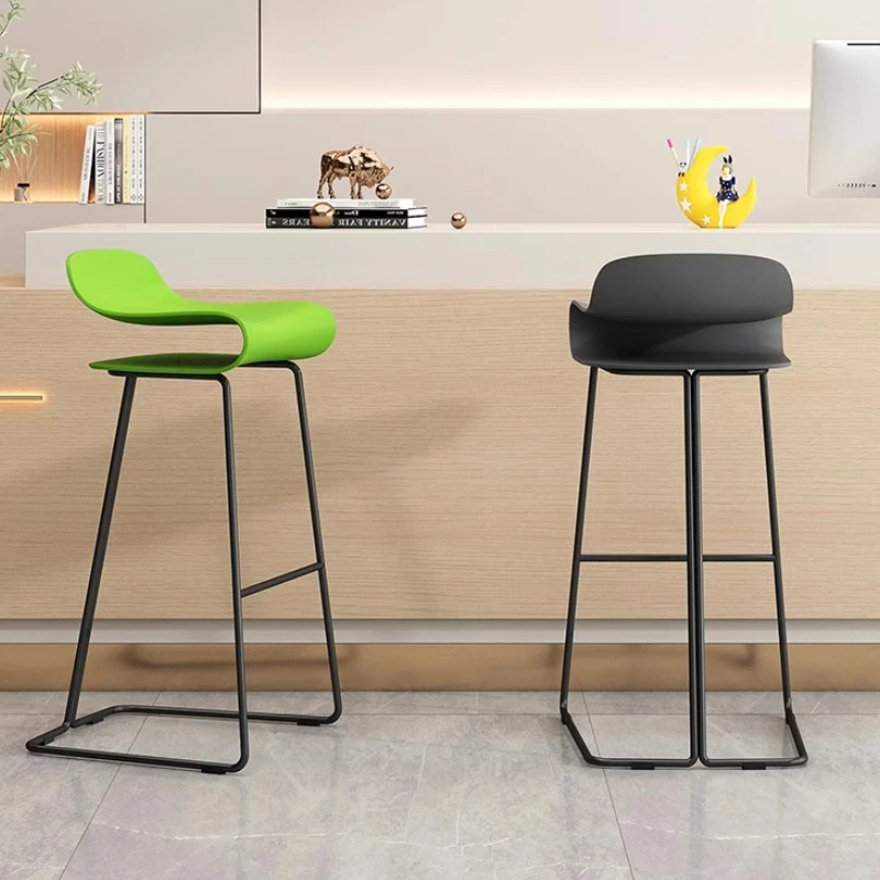 Internet Celebrity TikTok Bar Stool Commercial Plastic Counter Stools for Home Modern Minimalist Reception Island Stool