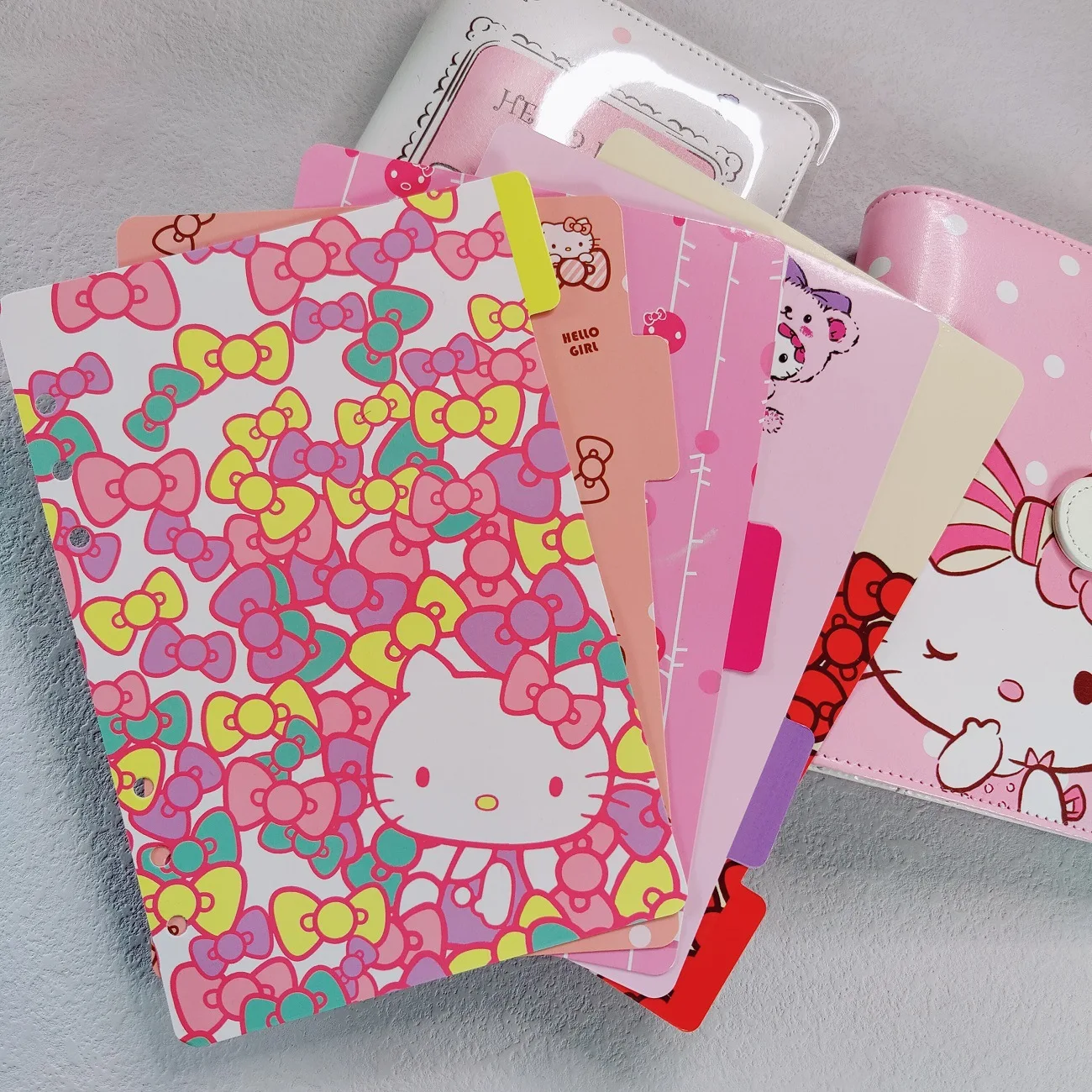 Divisor de índice de papel de gato A5 A6, 6 agujeros para carpeta, planificador, cuaderno, papelería, cuaderno, accesorios divisores de papel