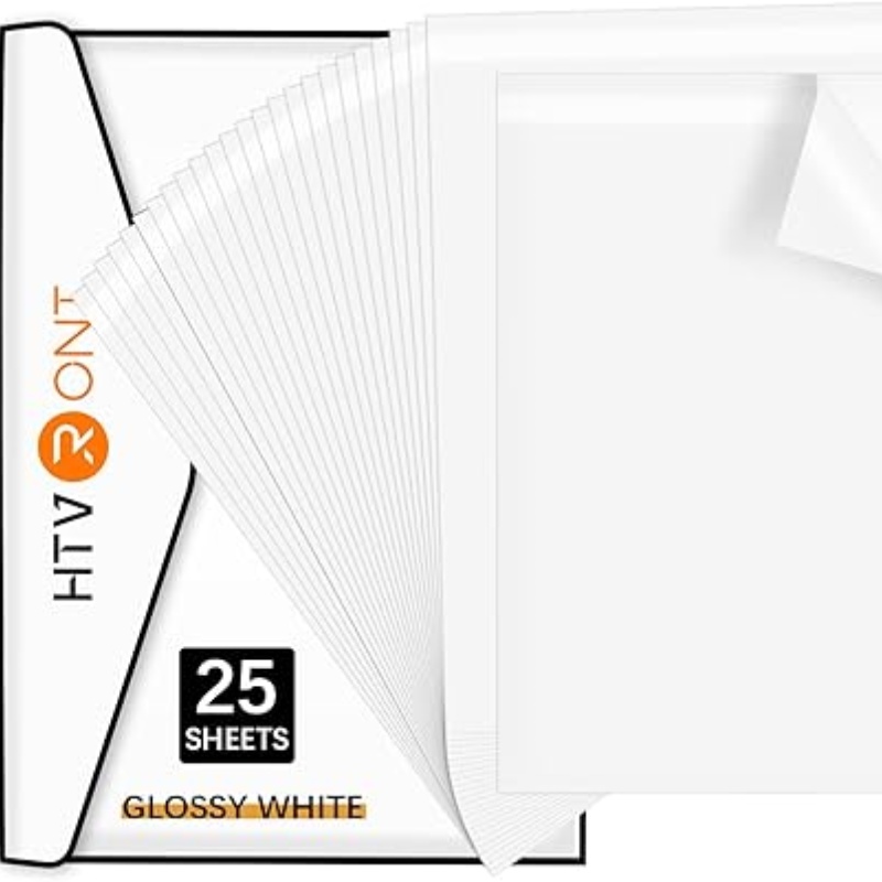 HTVRONT Printable Vinyl Sticker Paper Waterproof Printable Vinyl for Laser & Inkjet Print 8.5"x11" Glossy White printable vinyl