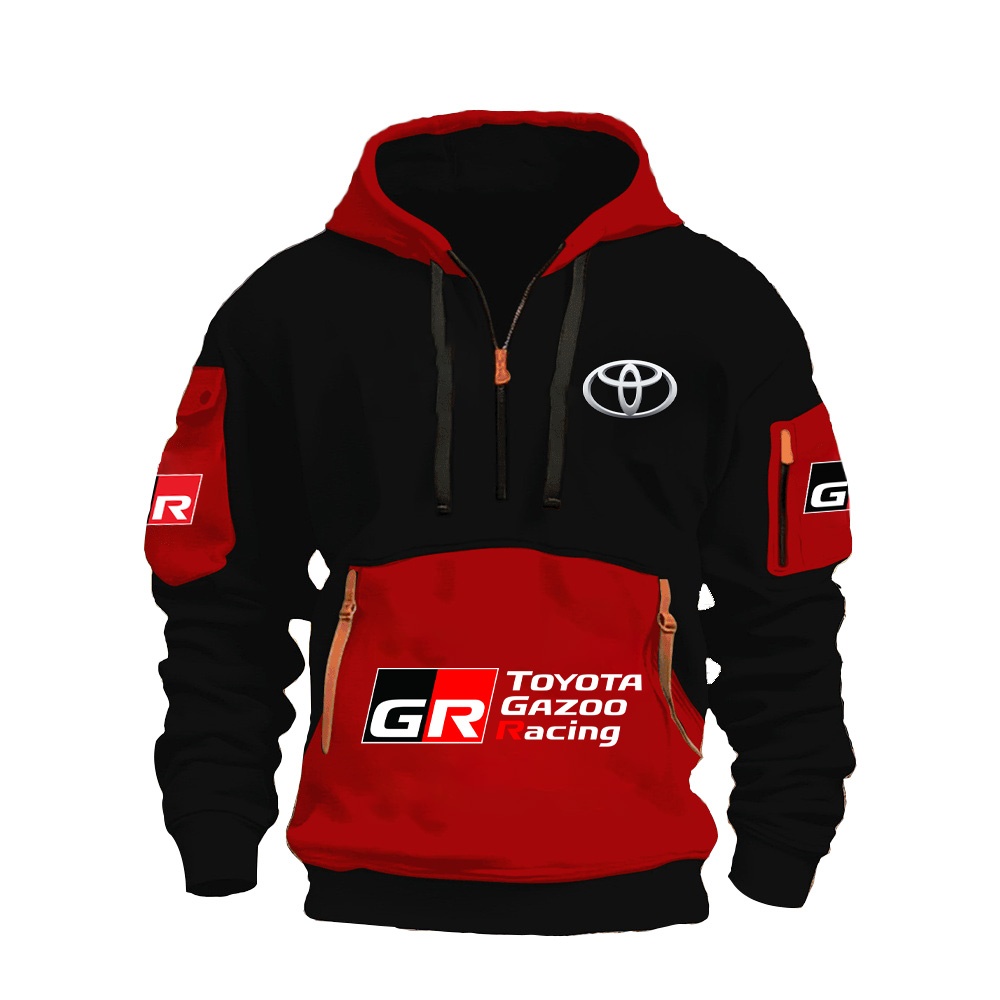 2025 Toyota Emblem Sweat à capuche de sport pour hommes, Toyota GR Racing Le Mans WRC Apparel de course pour passionnés de voitures
