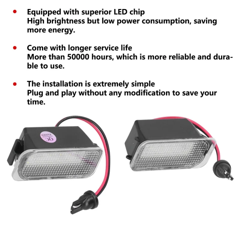 Paire de feux de plaque d'immatriculation de voiture LED 12V 3W, Plug And Play en plastique adapté pour Ford Focus MK2 DA3 5D 2006 – 2010
