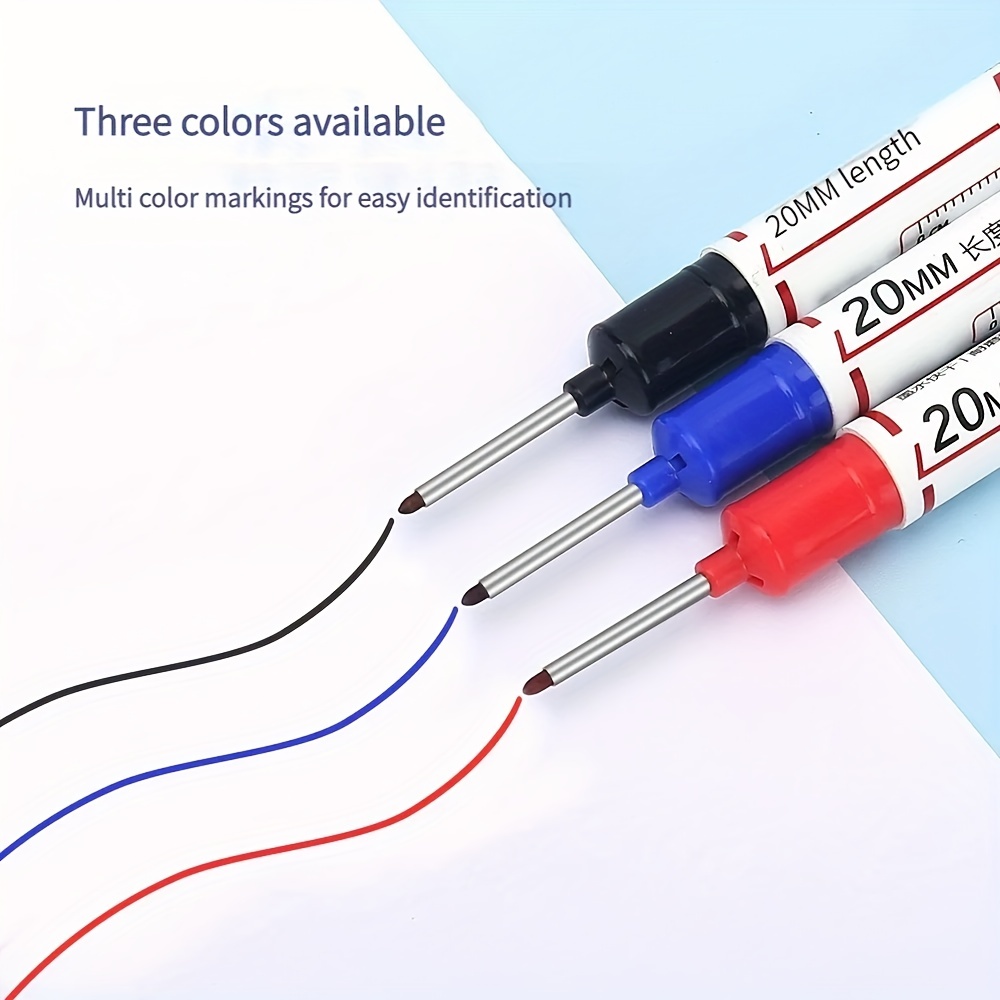 10 ชิ้น/เซ็ตอเนกประสงค์ 20 มม.หลุมลึกยาว Nib HEAD MARKER สําหรับโลหะ Perforating ปากกากันน้ําห้องน้ําไม้ตกแต่งเครื่องมือ