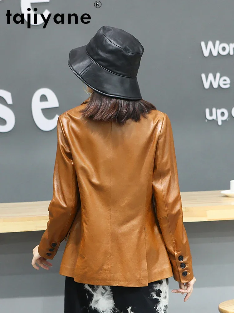 Tajiyane 2021春本物の羊皮ジャケット女性本革コート女性の服高品質ヴィンテージcueroののgenuino TN1740
