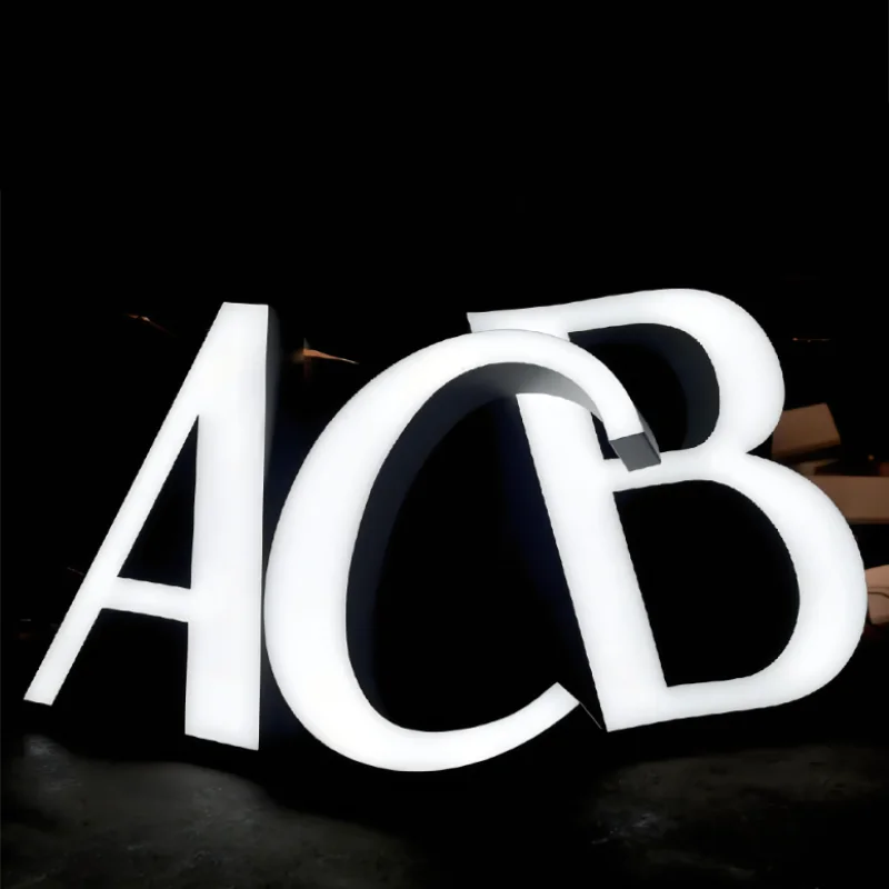 Benutzerdefinierte wasserdichte Acryl-LED-Buchstaben, 3D randlose LED-Ladenschild, Business-Logo, Name, Kanalbuchstaben