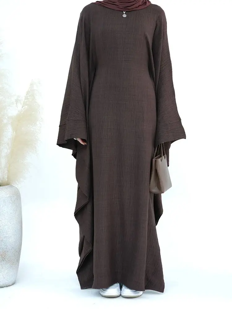 女性のためのラマダンクマールリネンアバヤ、ラマダン、eid、dubai、イスラム教徒、マキシドレス、kebaya、カフタン、abayas、モロッコのドレス